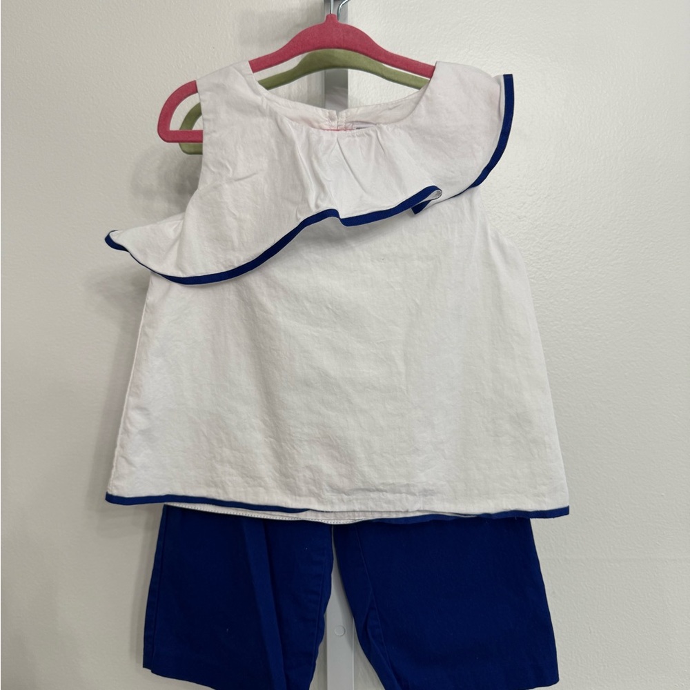 Janie and Jack White Top with Blue Pants